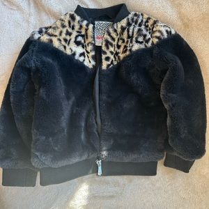 Faux fur bomber jacket